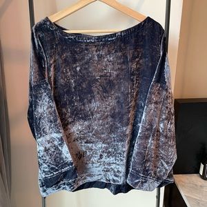 Lou & Grey Boatneck Velvet Blouse